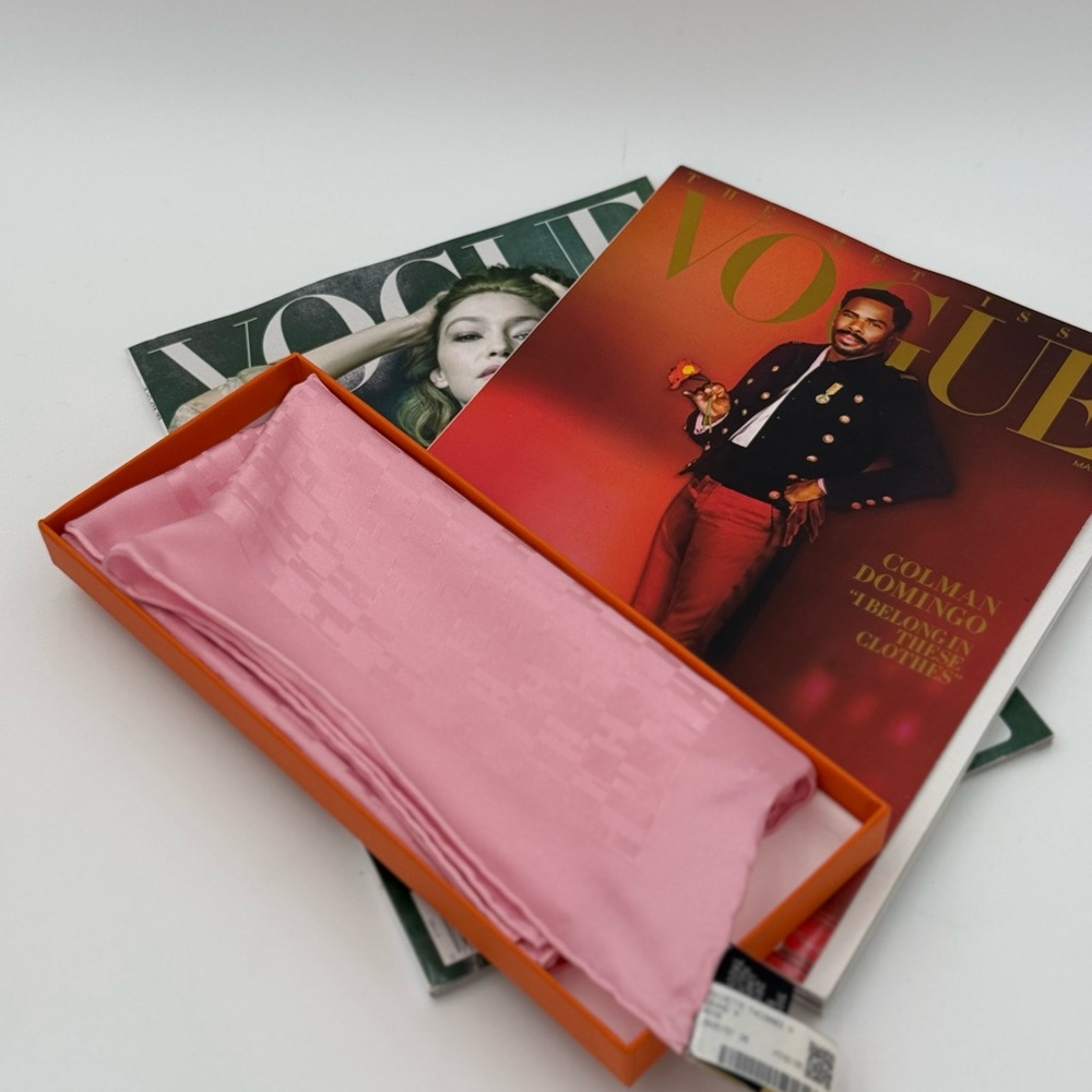 Hermes Pink Silk Scarf in Signature Orange Box